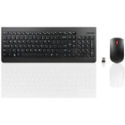 Lenovo Wireless Keyboard Mouse Combo - USB Wireless RF - USB Wireless RF - Optical - 1200 dpi - 3 Button - On/Off Switch Hot Key(s) - Symmetrical - AA - Compatible with Notebook, Desktop Computer, All-in-One PC (Windows) Pack