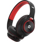 iHome iB90 Bluetooth Rechargeable Headphones with Mic+Remote - Stereo - Wireless - Bluetooth - Over-the-head - Binaural - Circumaural - Black, Red