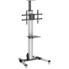 StarTech.com Heavy Duty Rolling Portable TV Cart Stand with Wheels - 32 to 75 inch - Adjustable Rotating Mobile Flat Panel Screen Mount (STNDMTV70) - Create a mobile media center with this TV cart, supporting a 32" to 75" flat-screen TV - Portable AV cart