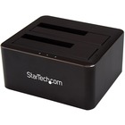 StarTech.com Dual-Bay USB 3.0 to SATA Hard Drive Docking Station, 2.5/3.5" SATA I/II/III, SSD/HDD Dock, USB Hard Drive Bays, Top-Loading - Dual-Bay Hard Drive Dock for 2.5" / 3.5" SATA Drives; SATA I/II/III HDD/SSD; USB 3.2 Gen 1 (5 Gbps) Host Connection; Top-Loading Drive Bays w/ Drive Doors; Status LEDs; Hot Swap Compatible; No Software or Drivers Required
