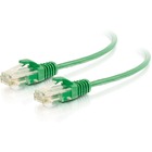 C2G 10ft Cat6 Snagless Unshielded (UTP) Slim Ethernet Network Patch Cable - Green - 10 ft Category 6 Network Cable for Network Device - First End: 1 x RJ-45 Male Network - Second End: 1 x RJ-45 Male Network - Patch Cable - 28 AWG - Green