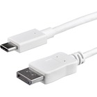StarTech.com 3ft/1m USB C to DisplayPort 1.2 Cable 4K 60Hz - USB Type-C to DP Video Adapter Monitor Cable HBR2 - TB3 Compatible - White - USB C to DisplayPort 1.2 Cable w/ 4K 60Hz/HBR2/5.1 Audio/HDCP 2.2/1.4 - Integrated video adapter minimizes signal loss - Works w/ USB Type-C DP Alt Mode/Thunderbolt 3 devices Dell Lenovo MacBook iPad Pro - Driverless macOS/ Windows/Chrome OS/Android