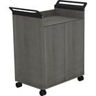 Lorell Laminate Mobile Storage Cabinet - 31.1" x 17.8" x 36.3" - 2 x Door(s) - Mobility, Built-in Handle - Charcoal Gray - Laminate, Steel - Assembly Required