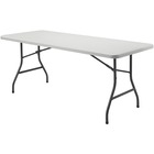 Lorell Rectangular Banquet Table - Rectangle Top - Powder Coated Base - 72" Table Top Width x 30" Table Top Depth x 2" Table Top Thickness - 29" Height - Platinum, Gray