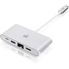 IOGEAR USB-C 4-in-1 4K Multiport Adapter - for Notebook - USB Type C, Thunderbolt 3 - 3 x USB Ports - 1 x USB 3.0 - Network (RJ-45) - HDMI - Docking