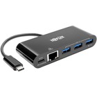 Tripp Lite U460-003-3AGB-C USB/Ethernet Combo Hub - USB Type C - External - 4 USB Port(s) - 1 Network (RJ-45) Port(s) - 3 USB 3.0 Port(s) - Mac, PC