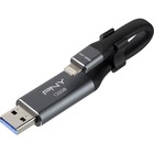 PNY DUO LINK USB 3.0 OTG Flash Drive For iPhone and iPad - 128 GB - USB 3.0 Type A, Lightning - 1 Year Warranty