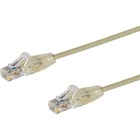 StarTech.com 3 ft CAT6 Cable - Slim CAT6 Patch Cord - Gray - Snagless RJ45 Connectors - Gigabit Ethernet Cable - 28 AWG - LSZH (N6PAT3GRS) - Slim CAT6 cable is 36% thinner than a standard CAT 6 network cable - Patch cable is tested to comply with Category 6 requirements - Snagless connectors provide a secure Gigabit Ethernet connection - Built with 28 AWG Copper Wire - LSZH Certification