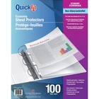 QuickFit Sheet Protectors - For Letter 8 1/2" x 11" Sheet - 3 x Holes - Clear - Polypropylene - 100 / Box