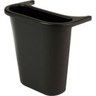 Rubbermaid Commercial Saddlebasket Recycling Side Bin - Compact - 11.5" Height x 7.2" Width x 10.6" Depth - Black - 1 Each