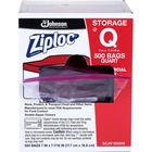 ZiplocÂ® Quart Storage Bags - Medium Size - 946.35 mL - 7" (177.80 mm) Width x 7.44" (188.91 mm) Depth - 1.75 mil (44 Micron) Thickness - Clear - Plastic - 500/Carton - Food, Vegetables, Fruit, Cosmetics, Yarn, Business Card, Map, Meat, Poultry, Seafoo