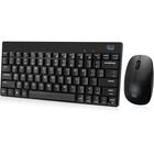 Adesso WKB-1100CB - Wireless Spill Resistant Mini Keyboard & Mouse Combo - USB Membrane Wireless RF Keyboard - 79 Key - English (US) - Black - USB Wireless RF Mouse - Optical - 1200 dpi - Scroll Wheel - QWERTY - Black - Multimedia Hot Key(s) - Right-handed Only - AA - Compatible with Windows