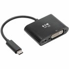Tripp Lite USB-C to DVI Adapter w/PD Charging - USB 3.1, Thunderbolt 3, 1080p, Black - Type C - 1 x DVI, 1 x DVI-I, DVI (Dual-Link), DVI