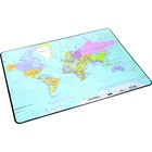 DURABLE Desk Pad with World Map - 20.75" (527.05 mm) Length x 15.75" (400.05 mm) Width - Polyvinyl Chloride (PVC) - Transparent