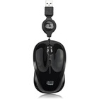 Adesso iMouse S8B - USB Illuminated Retractable Mini Mouse - Optical - Cable - Black - USB 2.0 - 1600 dpi - Scroll Wheel - 3 Button(s) - Symmetrical