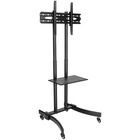 Tripp Lite Mobile Flat-Panel Floor Stand - 37" to 70" TVs and Monitors - Classic Edition - Up to 70" Screen Support - 39.92 kg Load Capacity - 1 x Shelf(ves) - 67.50" (1714.50 mm) Height x 27.60" (701.04 mm) Width x 27.60" (701.04 mm) Depth - Floor Stand - Steel, Aluminum - Black, Silver