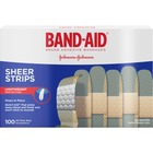 Johnson & Johnson Sheer Bandage Strips - 11.40" (289.56 mm) x 12.70" (322.58 mm) - 100/Box - White