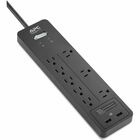 APC by Schneider Electric SurgeArrest Home/Office 8-Outlet Surge Suppressor/Protector - NEMA 5-15P - 8 x NEMA 5-15R, 2 x USB - 2160 J - 120 V Input - 120 V AC Output - 6 ft