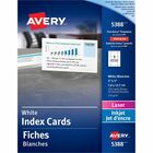 AveryÂ® Index Cards, Uncoated, Two-Sided Printing, 3" x 5" , 150 Cards - 97 Brightness - 3" x 5" - 65 lb Basis Weight - 176 g/m² Grammage - 150 / Box - Printable, Jam-free, Smudge-free, Micro Perforated