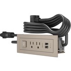 Wiremold Wiremold Radiant Furniture Power Center Switch (2) Outlet (2) USB, Nickel - 2 x AC Power, 2 x USB - 3.10 A Current - Surface-mountable - Nickel