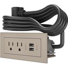 Wiremold Wiremold Radiant Furniture Power Center (2) Outlet (2) USB, Nickel - 2 x AC Power, 2 x USB - 3.10 A Current - Surface-mountable - Nickel