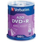 Verbatim AZO DVD+R 4.7GB 16X with Branded Surface - 100pk Spindle - 2 Hour Maximum Recording Time