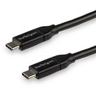 StarTech.com USB-C to USB-C Cable w/ 5A PD - M/M - 3 m (10 ft.) - USB 2.0 - USB-IF Certified - 9.8 ft Thunderbolt 3 Data Transfer Cable for Notebook, MacBook Pro, MacBook, Chromebook, Power Bank, Docking Station - First End: 1 x 24-pin USB 2.0 Type C Thunderbolt 3 - Male - Second End: 1 x 24-pin USB 2.0 Type C Thunderbolt 3 - Male - 480 Mbit/s - Shielding - Nickel Plated Connector - 24/26 AWG - Black - 1 Each