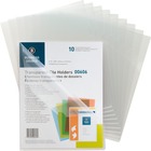 Business Source Transparent Poly File Holders - Letter - 8 1/2" x 11" Sheet Size - 20 Sheet Capacity - Polypropylene - Clear - 10 / Pack