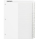 Business Source Table of Content Quick Index Dividers - Printed Tab(s) - Digit - 1-31 - 31 Tab(s)/Set - 8.50" Divider Width x 11" Divider Length - 3 Hole Punched - White Divider - White Mylar Tab(s) - 31 / Set