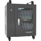 ChargeTech USB Powered UV Charging Cabinet - 4 Casters - x 21.9" Width x 14.5" Depth x 22.3" Height - Black - For 20 Devices - 1 Each