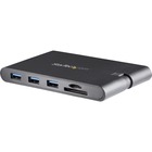 StarTech.com Single 4K Monitor USB C Multiport Adapter with HDMI + VGA - SD / microSD Reader - Mac, Windows & Chrome OS (DKT30CHVSCPD) - Add video output, three USB 3.0 ports, SD/micro SD card readers, and GbE port to your laptop through a single USB-C po