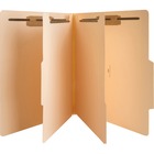 Business Source Letter Recycled Classification Folder - 8 1/2" x 11" - 2" Expansion - 2" Fastener Capacity - 2 Divider(s) - Manila - 10% Recycled - 10 / Box