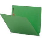 Business Source Coloured 2-Ply Tab Fastener Folders - Letter - 8 1/2" x 11" Sheet Size - 2 Fastener(s) - End Tab Location - Green - Recycled - 50 / Box