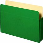Business Source Coloured Expanding File Pockets - Letter - 8 1/2" x 11" Sheet Size - 3 1/2" Expansion - Green - Recycled - 1 Each