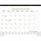 Blueline Gold Collection Calender - Yes - Monthly - January till December - 1 Month Single Page Layout - Desk Pad - Clear - Vinyl - Reference Calendar, Perforated Sheet, Tear-off, Bilingual