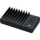 SIIG 10-Port USB-A/C & Wireless Charging Station With Ambient Light Deck - Wired/Wireless - Smartphone, USB Device - Charging Capability - USB Type A, USB Type C - 10 x USB - Black