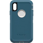 OtterBox Defender Carrying Case (Holster) Apple iPhone XR Smartphone - Big Sur Blue - Anti-slip, Dirt Resistant Port, Dust Resistant Port, Lint Resistant Port, Drop Resistant, Bump Resistant - Silicone Body - Belt Clip