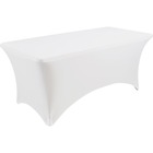 Iceberg Stretch Fabric Table Cover - 72" (1828.80 mm) Length x 30" (762 mm) Width - Polyester, Spandex - White - 1 Each