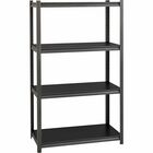 Lorell 3,200 lb Capacity Riveted Steel Shelving - 60" Height x 36" Width x 18" Depth - 30% Recycled - Black - Steel, Laminate - 1 Each