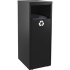 Lorell Recycling Tower - 37.85 L Capacity - 40.2" Height x 18.6" Width - Black