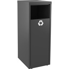 Lorell Recycling Tower - 37.85 L Capacity - 40.2" Height x 18.6" Width - Charcoal Gray - 1 Each