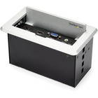 StarTech.com Conference Table Connectivity Box for A/V - USB Charging - LAN - HDMI / VGA / DisplayPort Inputs - HDMI Output - 4K - Conference Table Connectivity Box installs in table - Conference table pop up box shares HDMI VGA or DP laptop to your HDMI 