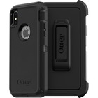 OtterBox Defender Rugged Carrying Case (Holster) Apple iPhone X, iPhone XS Smartphone - Black - Dirt Resistant, Bump Resistant, Scrape Resistant, Anti-slip, Dust Resistant, Lint Resistant, Clog Resistant, Drop Resistant - Polycarbonate, Synthetic Rubber Body - Belt Clip - 6.05" (153.67 mm) Height x 3.25" (82.55 mm) Width x 0.61" (15.49 mm) Depth - 1 Pack