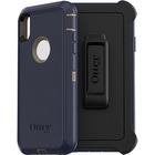OtterBox Defender Carrying Case (Holster) Apple iPhone XS Max Smartphone - Dark Lake - Dirt Resistant Port, Dust Resistant Port, Drop Resistant, Lint Resistant Port, Anti-slip - Belt Clip