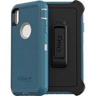 OtterBox Defender Carrying Case (Holster) Apple iPhone XS Max Smartphone - Big Sur - Slip Resistant, Dirt Resistant, Dust Resistant, Lint Resistant, Drop Resistant - Synthetic Rubber Body - Holster, Belt Clip