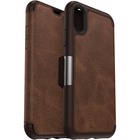 OtterBox Strada Carrying Case (Folio) Apple iPhone XS, iPhone X - Espresso - Drop Resistant - Leather, Polycarbonate Body