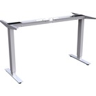 Lorell Quadro Workstation Sit-to-Stand 2-tier Base - Silver Base - 47" Height - Assembly Required