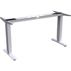 Lorell Quadro Workstation Sit-to-Stand 3-tier Base - Silver Base - 50" Height - Assembly Required