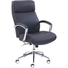 Lorell Executive Leather High-Back Chair - Black Bonded Leather Seat - Black Bonded Leather Back - High Back - 5-star Base - 1 Each