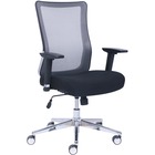 Lorell Mesh Back Rolling Chair - Black Fabric Seat - Gray Back - 5-star Base - 1 Each